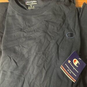 Champion Black Men’s Crewneck T-Shirt with Embroidered Logo